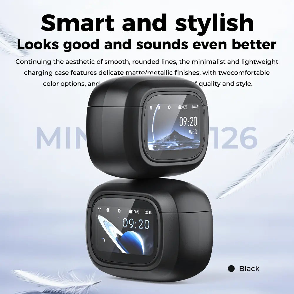 MINISO MS126 Bluetooth 6.0 Earphones,Led Display High Fidelity Waterproof Wireless Earphones, Suitable for Office, Sports, Study and Audio Calls ,Built-In Microphone , Earphones