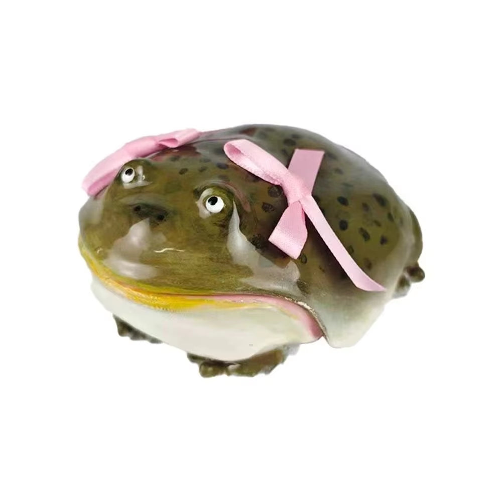 Ugly Frog Handmade Earphone Case for Airpod Cute Funny Pink Bow Frog Earphone Protective Cover Creative Design Gift for Friends