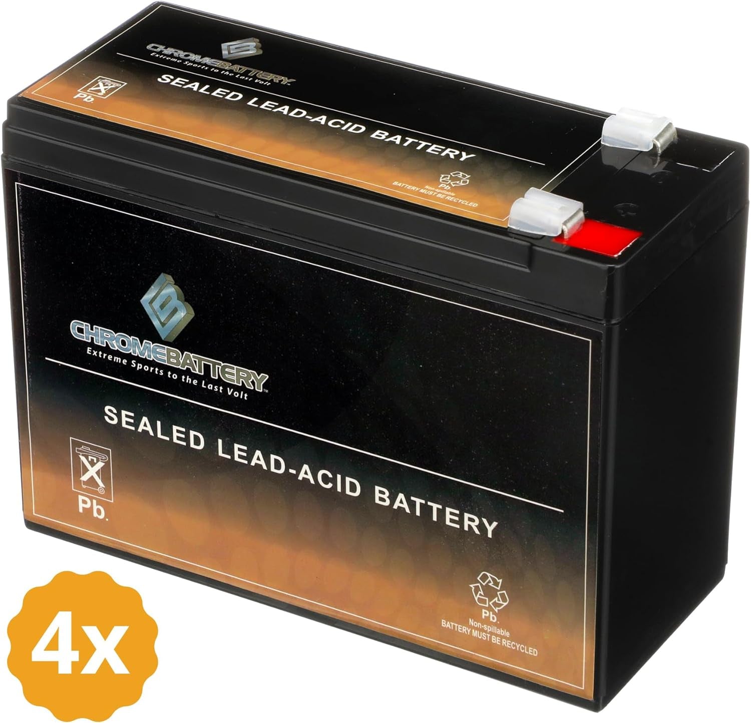 Chrome 12V 10AH Replacement Battery Kit – Compatible with Schwinn S180 / Mongoose (4 Pack)