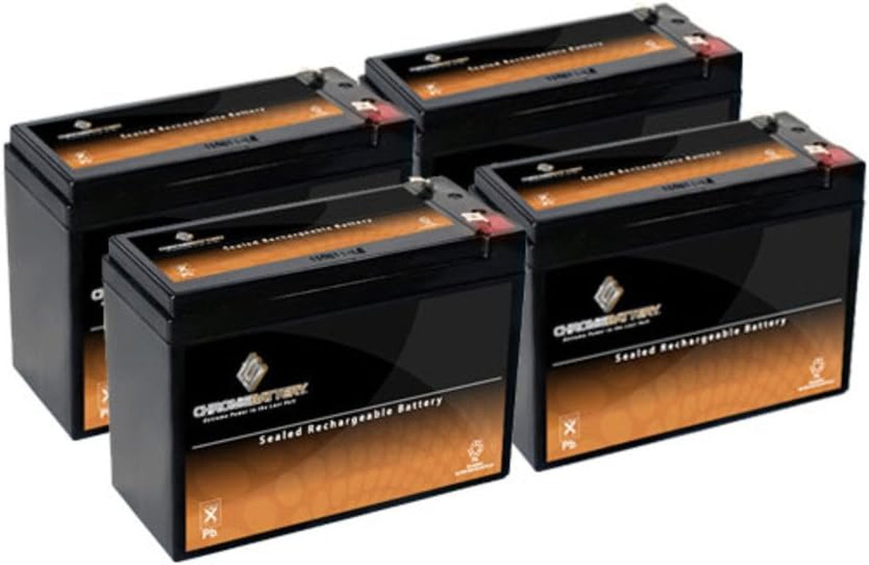 Chrome 12V 10AH Replacement Battery Kit – Compatible with Schwinn S180 / Mongoose (4 Pack)