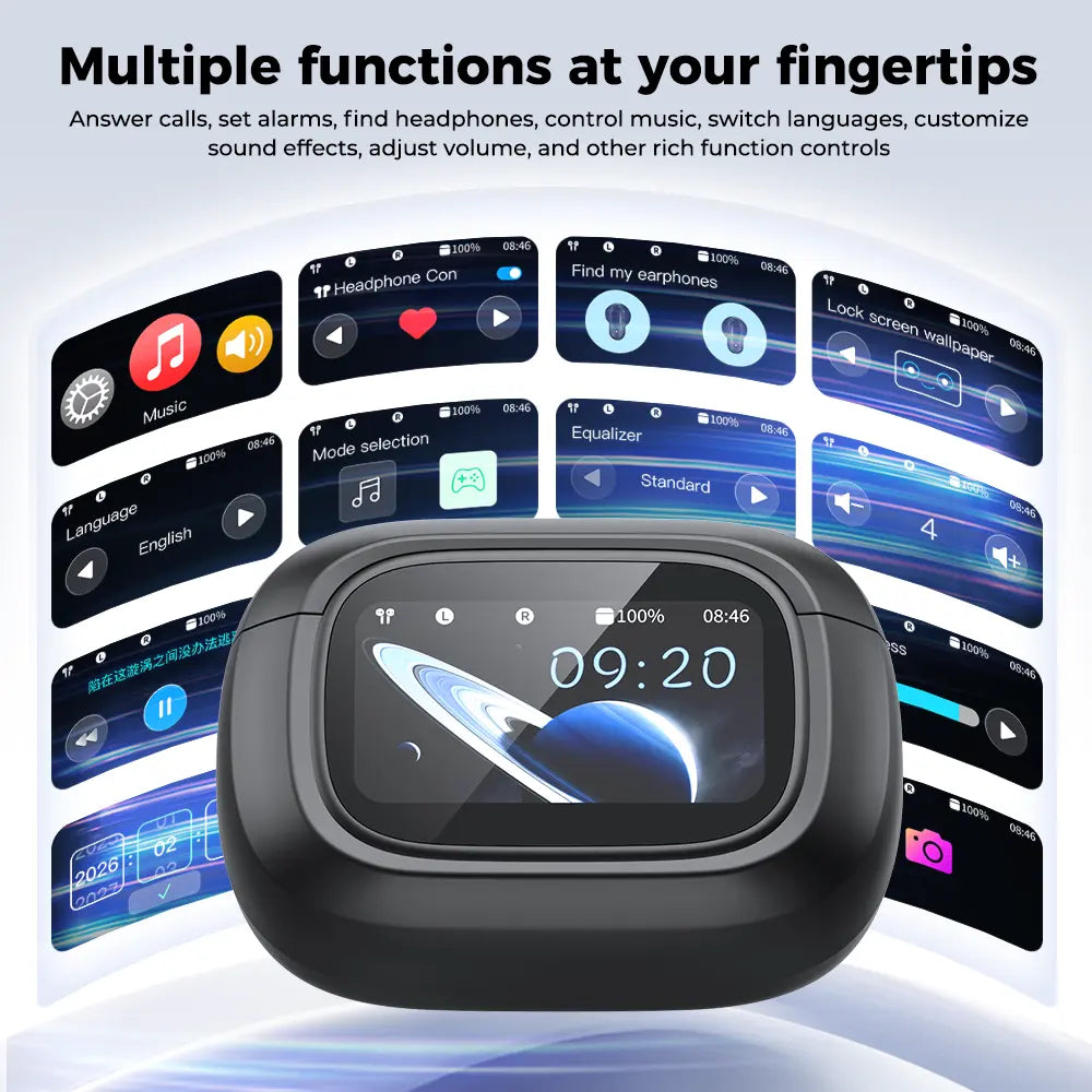 MINISO MS126 Bluetooth 6.0 Earphones,Led Display High Fidelity Waterproof Wireless Earphones, Suitable for Office, Sports, Study and Audio Calls ,Built-In Microphone , Earphones