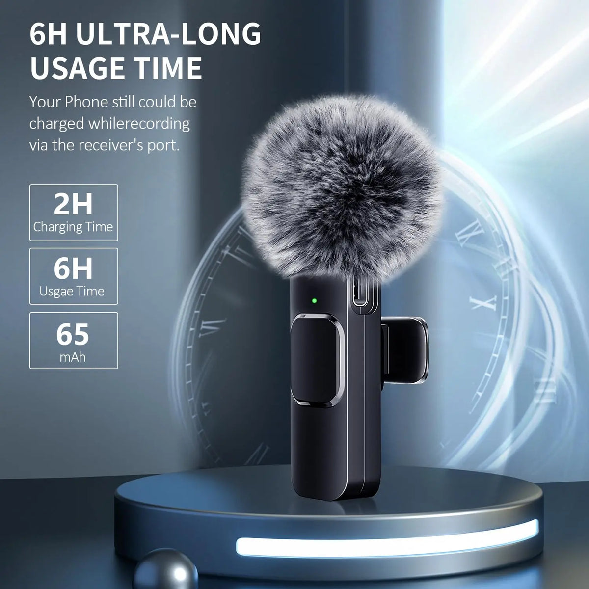 2-Pack Wireless Lavalier Clip-On Microphones