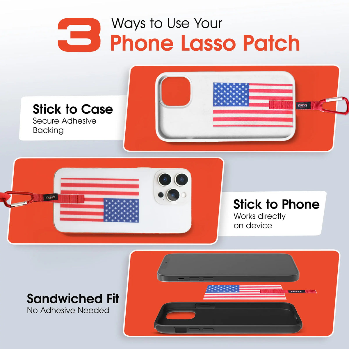 Phone Lasso Smartphone Lanyard Tethering System Universal Design for All Handheld Devices & Cases