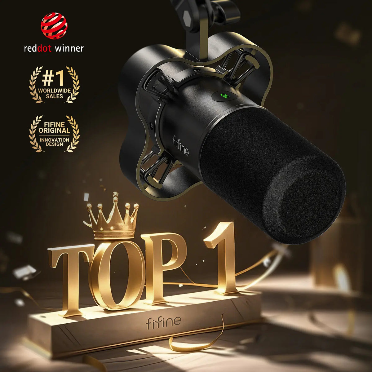 FIFINE K688 Neo USB/XLR Podcast Microphone – Dynamic Pro Mic, Mute & Monitor for Streaming, Gaming, Vocal & Music Recording Audio, for PC Smartphone Mixer, Boom Arm