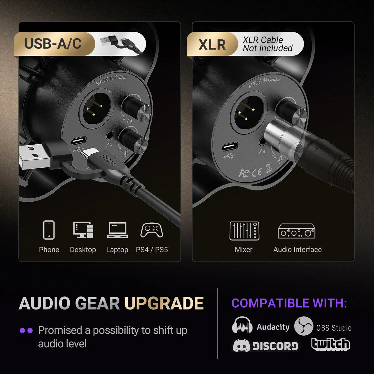 FIFINE K688 Neo USB/XLR Podcast Microphone – Dynamic Pro Mic, Mute & Monitor for Streaming, Gaming, Vocal & Music Recording Audio, for PC Smartphone Mixer, Boom Arm