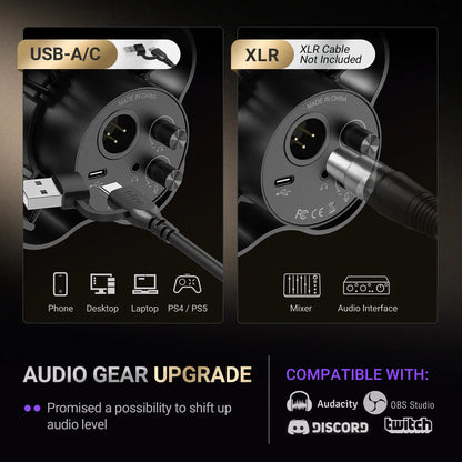 FIFINE K688 Neo USB/XLR Podcast Microphone – Dynamic Pro Mic, Mute & Monitor for Streaming, Gaming, Vocal & Music Recording Audio, for PC Smartphone Mixer, Boom Arm