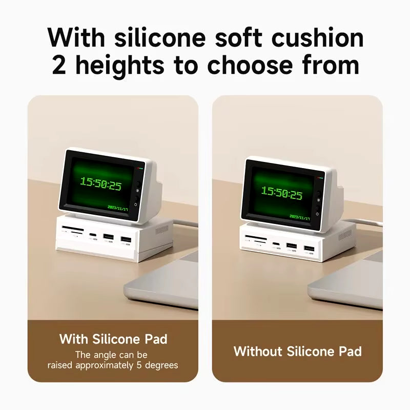3.5Inch IPS Mini Screen AIDA64 Mini PC CPU RAM HDD Data Monitor Display Sub Screen with USB C Hub for Laptop PC Macbook