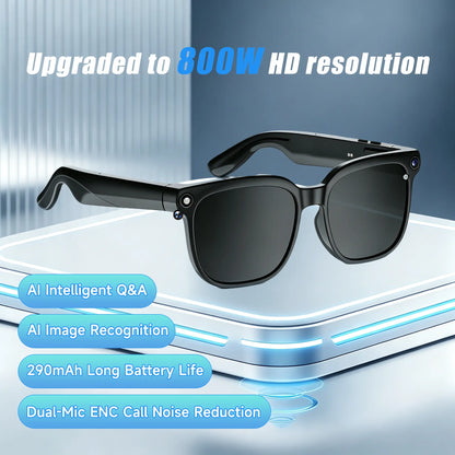 JEYUIN Smart Camera Glasses 8MP HD, Photochromic Auto Tint Lenses,Wireless Bluetooth Audio Sunglasses, Hands-Free Photo Video Recording, Real-Time Translation 160+ Languages, Wifi Wearable for Travel Outdoor Sports Driving Daily Use, Gift for Men Women