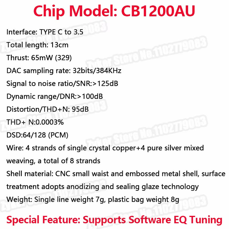 Type C to 3.5Mm Hifi DAC Earphone Amplifier USB C Audio Decoder AMP Adapter CB1200AU Chip Sound Card Digital Decoder for Android