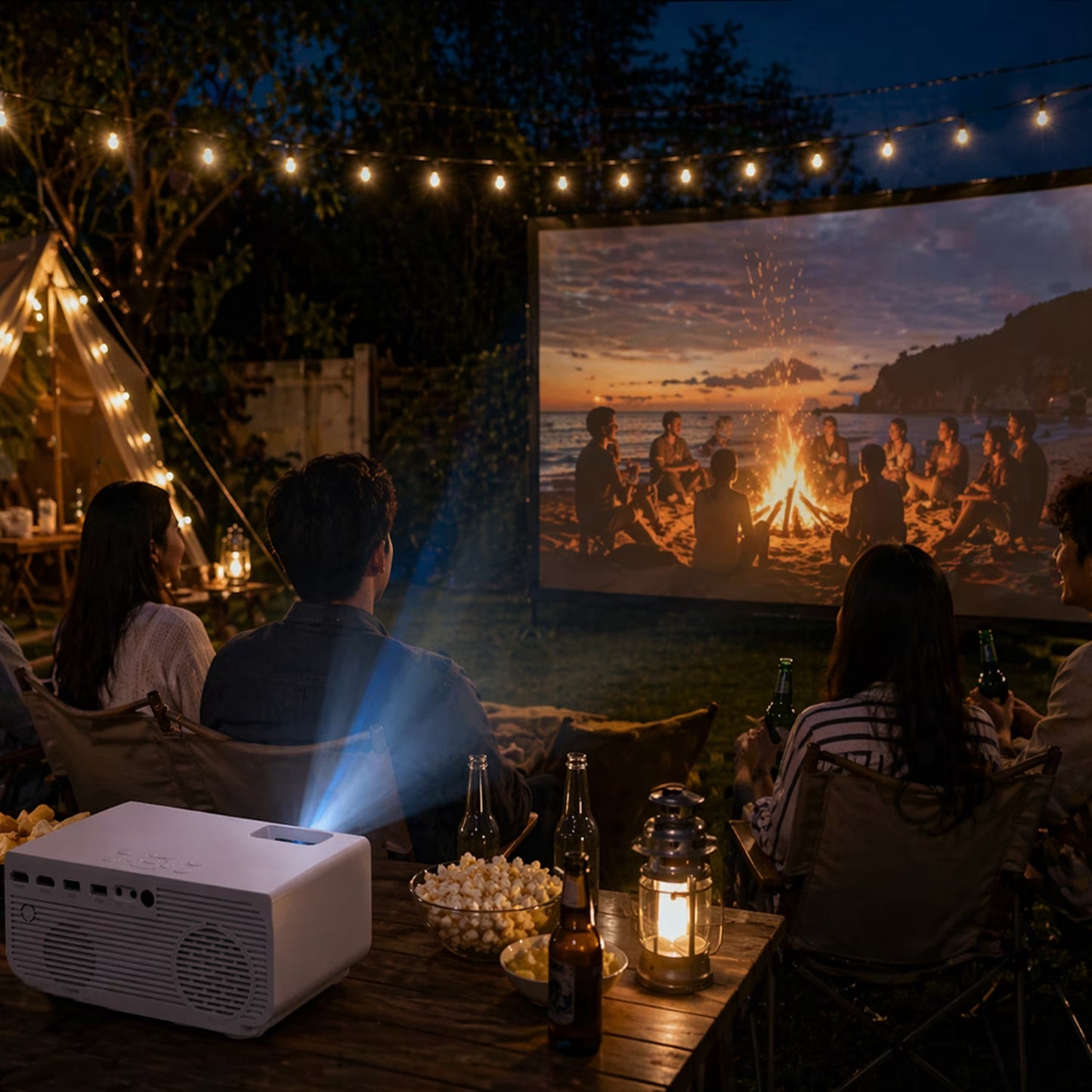 Native 1080P Mini Projector, Support 4K Projector with 5G Wifi and Bluetooth, 300 ANSI Movie Projector Compatible with HDMI/USB/PC/AV, 300" Display Full HD Home Theater, Outdoor & Indoor Use