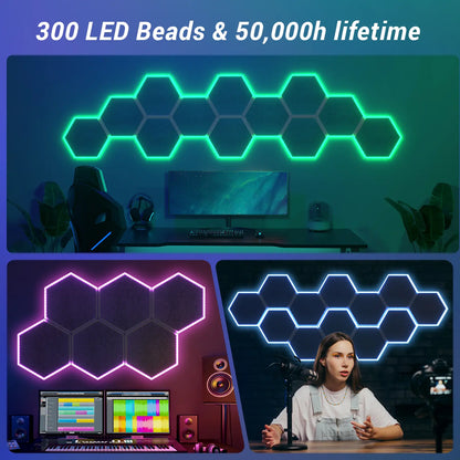 TONOR RGB Acoustic Panels Self-Adhesive, Sound Proof Panels Dampening Insulation Treatment for Gaming,Streaming, Podcast, Studio
