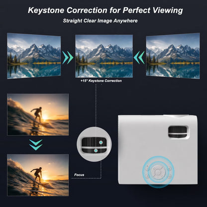 Native 1080P Mini Projector, Support 4K Projector with 5G Wifi and Bluetooth, 300 ANSI Movie Projector Compatible with HDMI/USB/PC/AV, 300" Display Full HD Home Theater, Outdoor & Indoor Use