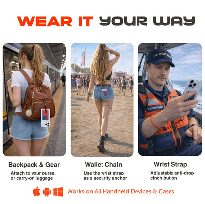 Phone Lasso Smartphone Lanyard Tethering System Universal Design for All Handheld Devices & Cases