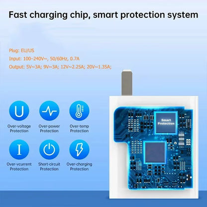 33W USB Fast Charger Quick Charge 3.0 USB Type C Cable 6A for Xiaomi Redmi Note 13/12 Iphone Samsung Mobile Phone Charge Adapter