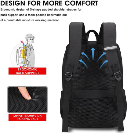 Deep Storage Laptop Backpack Business Anti-Theft Backpacks[Water Resistant] College Computer Bookbag Fits 15 Inch Laptop Black