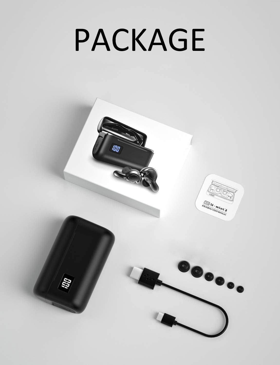 U-King True Wireless Earbuds Waterproof IPX7 Bluetooth Headphones, Hifi 5.0 Wireless Earbuds 120Hrs Playing Time with Charging Case-Fireworks