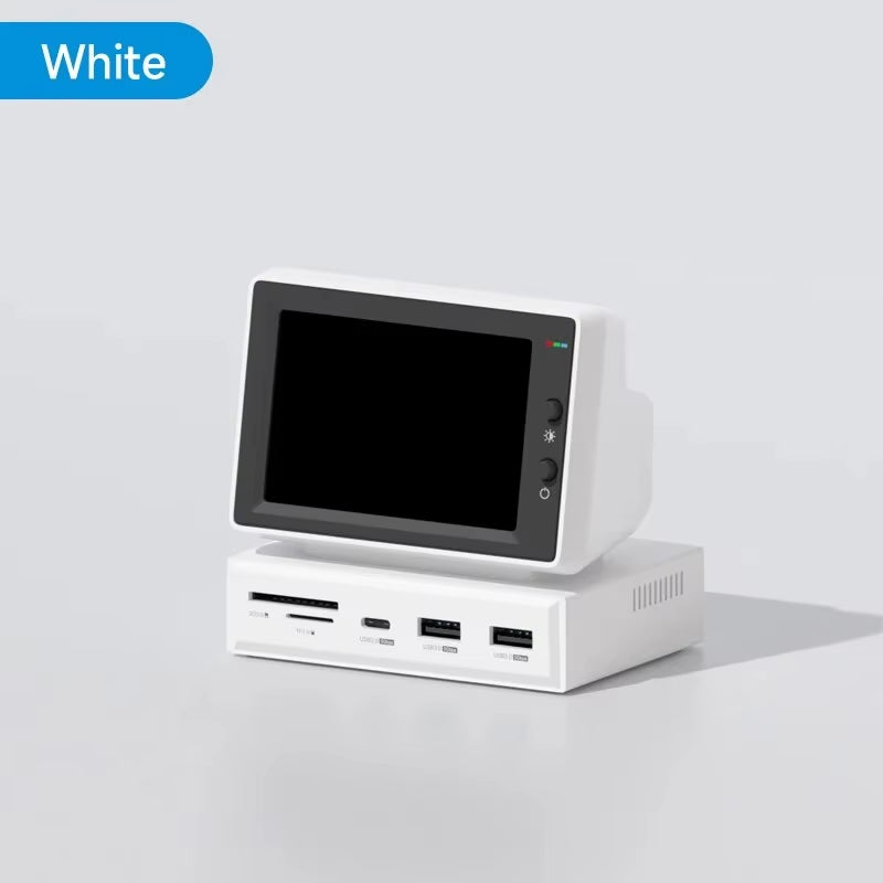 3.5Inch IPS Mini Screen AIDA64 Mini PC CPU RAM HDD Data Monitor Display Sub Screen with USB C Hub for Laptop PC Macbook