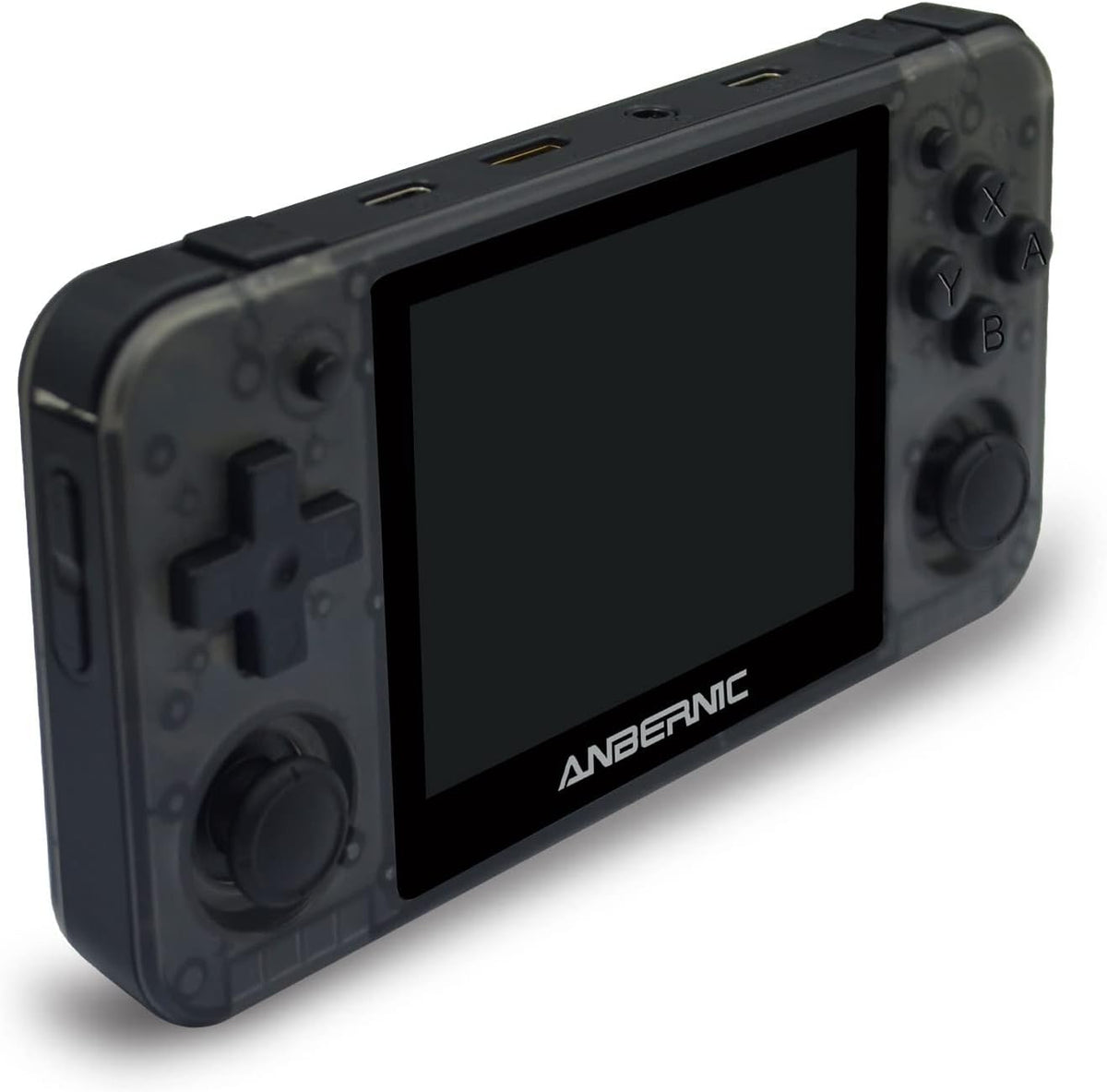 RG350P Handheld Game Console,Plug & Play Video Games with 32G TF Card 2500 Classic Games, Portable Game Console 3.5 Inch HD Screen Supports HDMI Output, Black Transparent