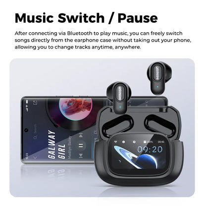 MINISO MS126 Bluetooth 6.0 Earphones,Led Display High Fidelity Waterproof Wireless Earphones, Suitable for Office, Sports, Study and Audio Calls ,Built-In Microphone , Earphones