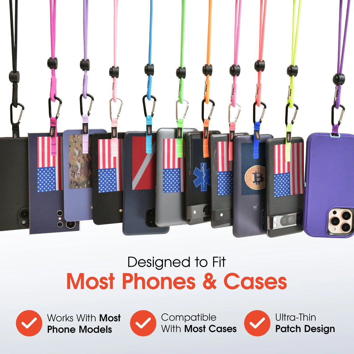 Phone Lasso Smartphone Lanyard Tethering System Universal Design for All Handheld Devices & Cases