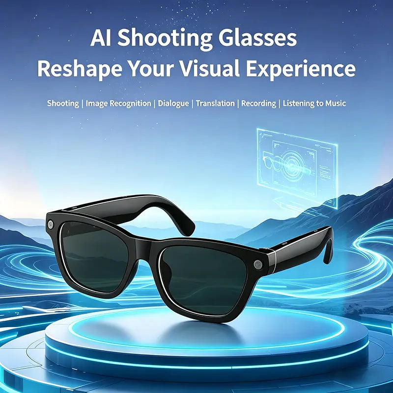 JEYUIN Smart Camera Glasses 8MP HD, Photochromic Auto Tint Lenses,Wireless Bluetooth Audio Sunglasses, Hands-Free Photo Video Recording, Real-Time Translation 160+ Languages, Wifi Wearable for Travel Outdoor Sports Driving Daily Use, Gift for Men Women