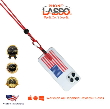 Phone Lasso Smartphone Lanyard Tethering System Universal Design for All Handheld Devices & Cases