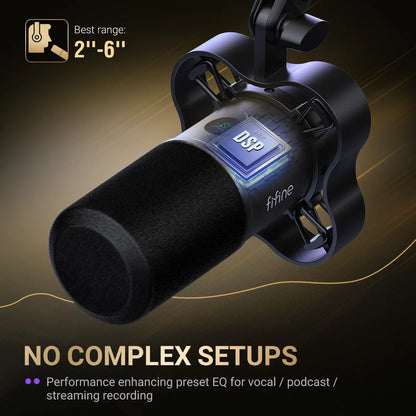 FIFINE K688 Neo USB/XLR Podcast Microphone – Dynamic Pro Mic, Mute & Monitor for Streaming, Gaming, Vocal & Music Recording Audio, for PC Smartphone Mixer, Boom Arm